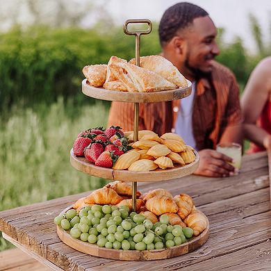 Toscana Tapas 3-Tier Mango Wood Serving Tray