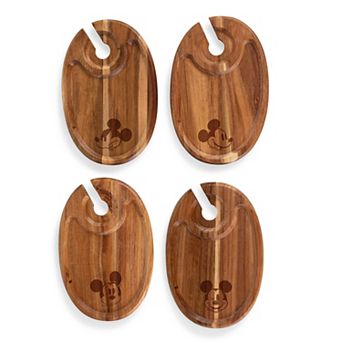 Toscana Mickey Mouse - 4 pc Wine Appetizer Acacia Wood Plate