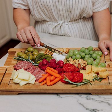 Toscana Ventana Tempered Glass and Acacia Cheese Board and Knife Set