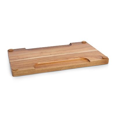Toscana Ventana Tempered Glass and Acacia Cheese Board and Knife Set