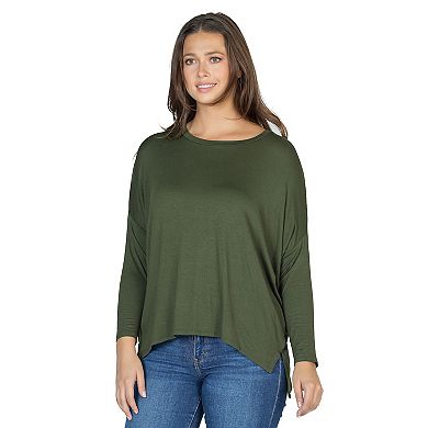 Women's 24Seven Comfort Apparel Oversized Long Sleeve Dolman Top