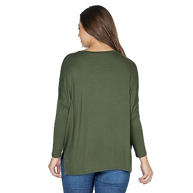 Women's 24Seven Comfort Apparel Oversized Long Sleeve Dolman Top