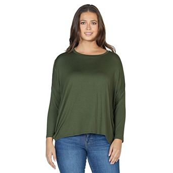 Women's 24Seven Comfort Apparel Oversized Long Sleeve Dolman Top