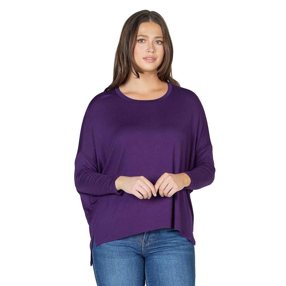 Women's 24Seven Comfort Apparel Oversized Long Sleeve Dolman Top