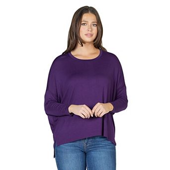 Women's 24Seven Comfort Apparel Oversized Long Sleeve Dolman Top