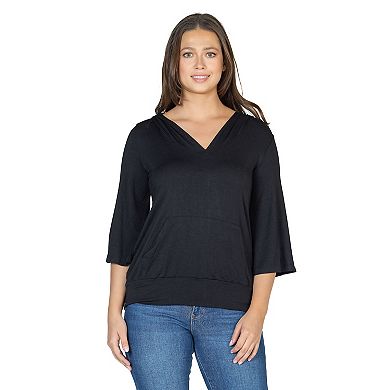 Women's 24seven Comfort Apparel Oversized Fashion Hoodie Top