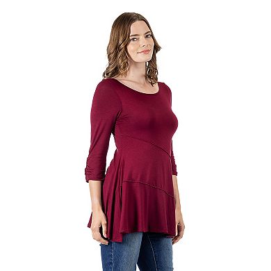 Women's 24Seven Comfort Apparel Ruched Swing Tunic Top