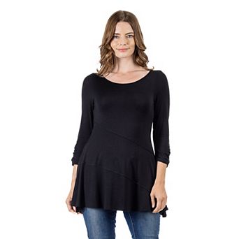 Women's 24Seven Comfort Apparel Ruched Swing Tunic Top