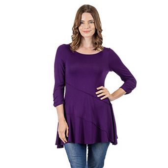 Women's 24Seven Comfort Apparel Ruched Swing Tunic Top