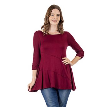 Women's 24Seven Comfort Apparel Ruched Swing Tunic Top
