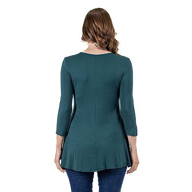 Women's 24Seven Comfort Apparel V Neck Tunic Top