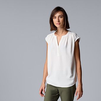 Petite Simply Vera Vera Wang Short Sleeve Dolman Popover Top