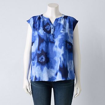 Plus Size Simply Vera Vera Wang Short Dolman Sleeve Popover Blouse