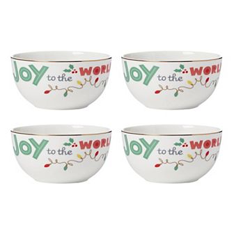 Lenox Peanuts Snoopy Christmas 4 pc All-Purpose Bowl Set