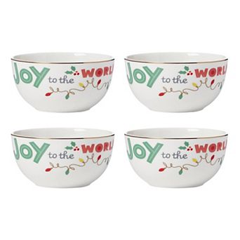 Lenox Peanuts Snoopy Christmas 4 pc All-Purpose Bowl Set