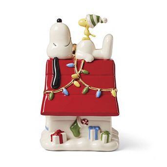 Lenox Peanuts Snoopy Christmas Covered Candy Dish