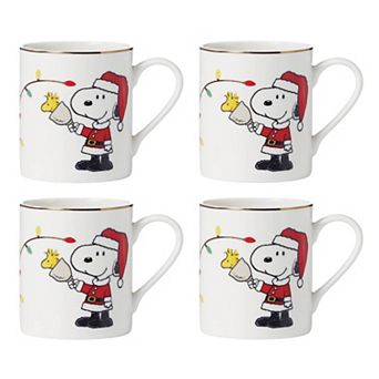 Lenox Peanuts Snoopy Christmas 4 pc Mug Set
