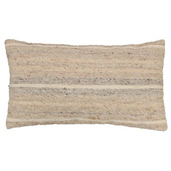 Miryana Neutral Stripe 14" x 20" Throw Pillow