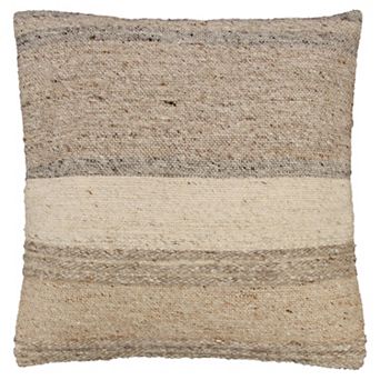 Miryana Neutral Striped 20" x 20" Throw Pillow