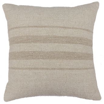 Miryana Woven Neutral Center Stripe 20" x 20" Throw Pillow