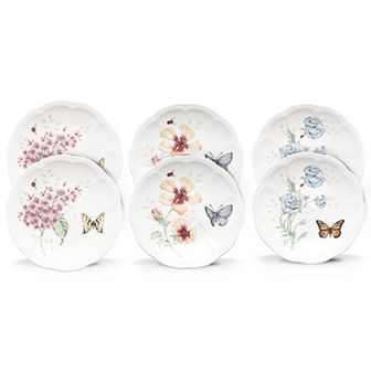 Lenox Butterfly Meadow 6 pc Tidbit Plate Set
