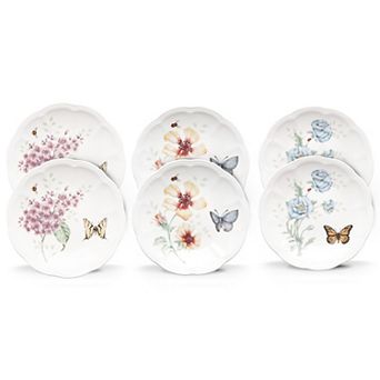 Lenox Butterfly Meadow 6 pc Tidbit Plate Set