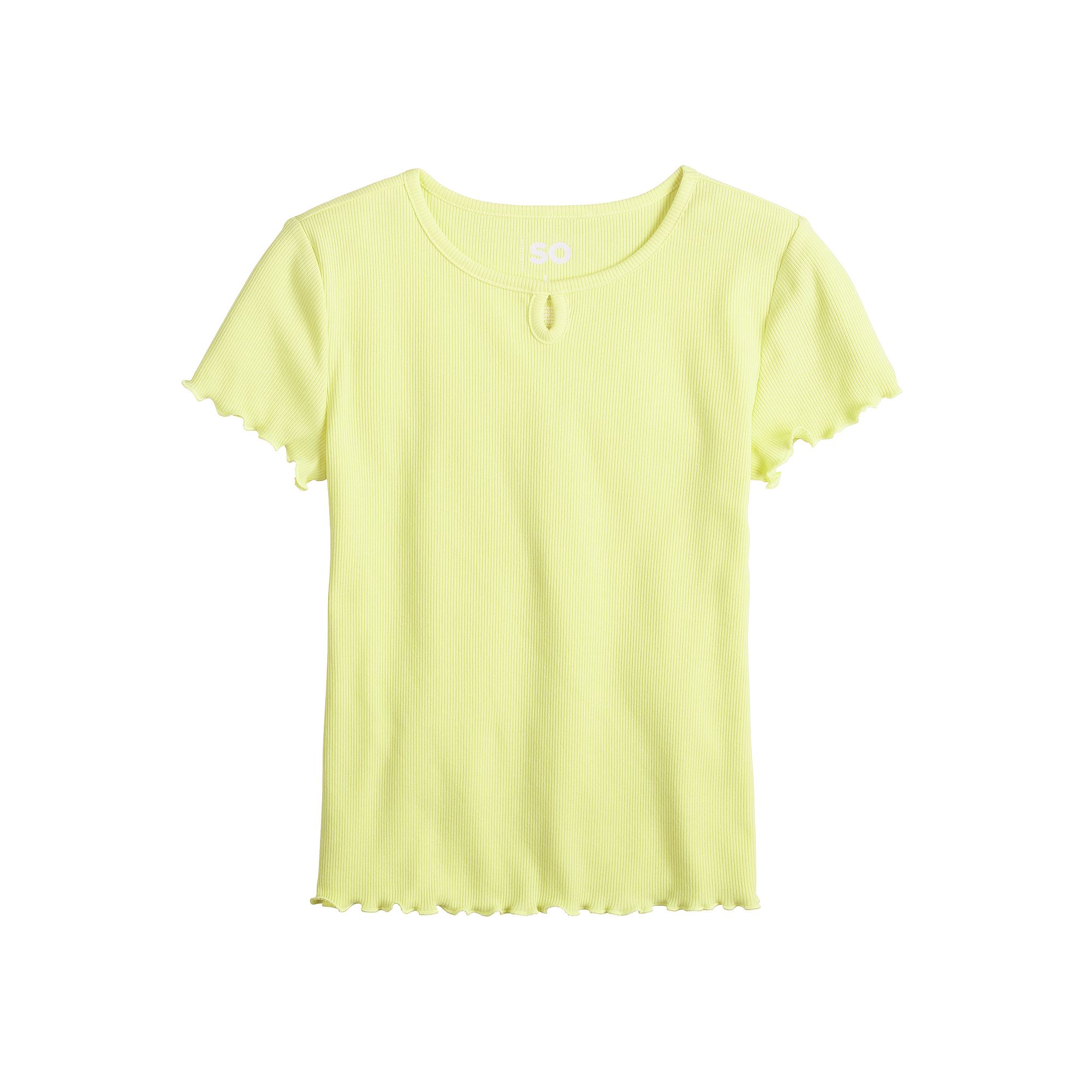Girls 6-20 SO® Short Sleeve Key Hole Tee in Regular & Plus Size, Girls, S