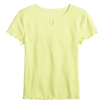 Girls 6-20 SO® Short Sleeve Key Hole Tee in Regular & Plus Size