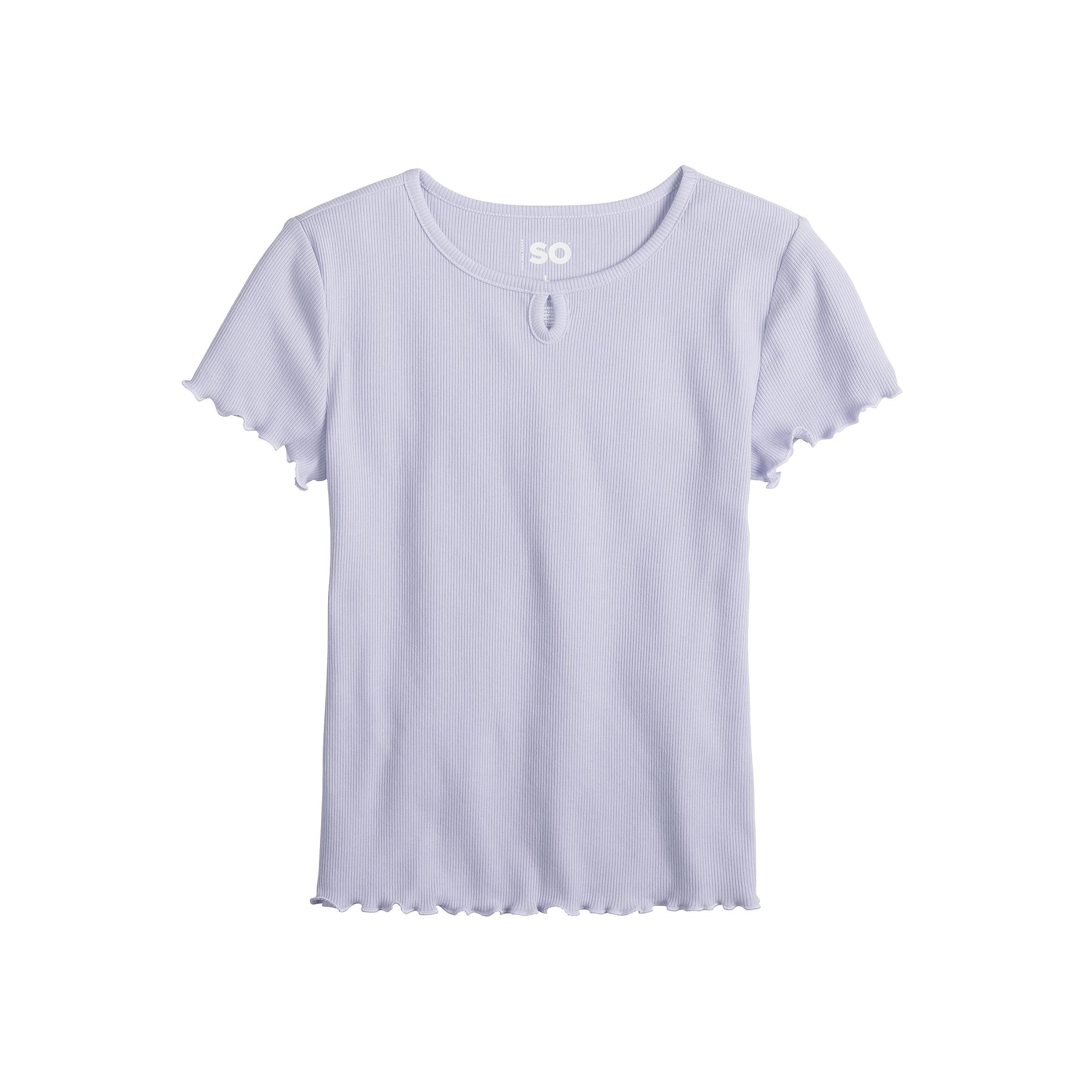 Girls 6-20 SO® Short Sleeve Key Hole Tee in Regular & Plus Size, Girls, S