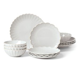 Lenox French Perle Scallop 12 pc Dinnerware Set