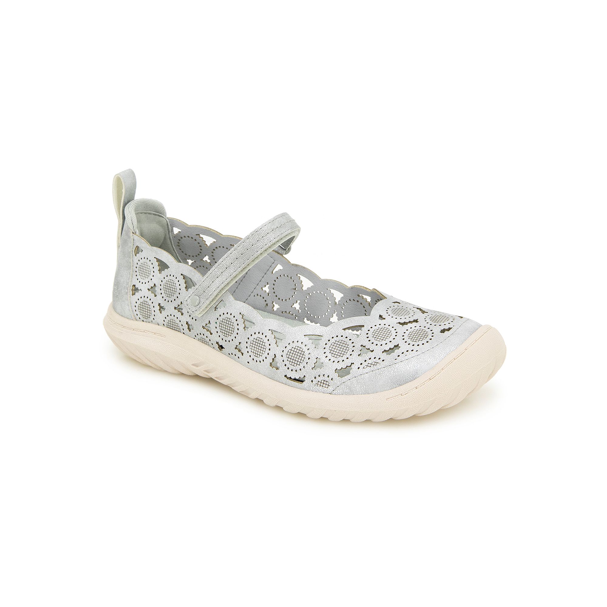 JBU Anne Womens Casual Mary Jane Ballet Flats, Size: 8, Silver