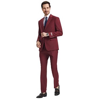 Men's Stacy Adams Solid Hybrid-Fit 3 pc Notch Lapel Suit Set