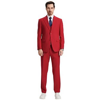 Men's Stacy Adams Solid Hybrid-Fit 3 pc Notch Lapel Suit Set