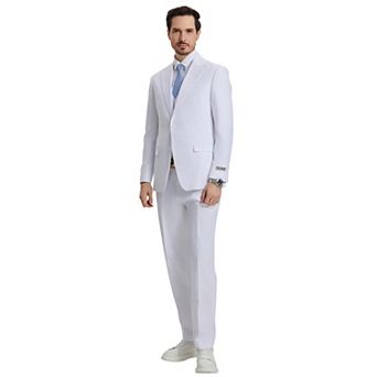 Men's Stacy Adams Solid Hybrid-Fit 3 pc Notch Lapel Suit Set