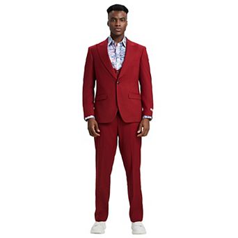 Men's Stacy Adams Hybrid-Fit 3 pc Suit Set, Jacket Vest and Pants