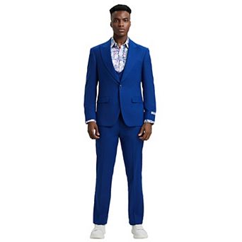 Men's Stacy Adams Hybrid-Fit 3 pc Suit Set, Jacket Vest and Pants