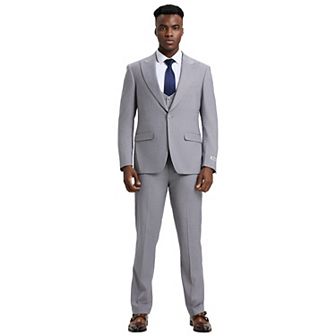 Men's Stacy Adams Hybrid-Fit 3 pc Suit Set, Jacket Vest and Pants