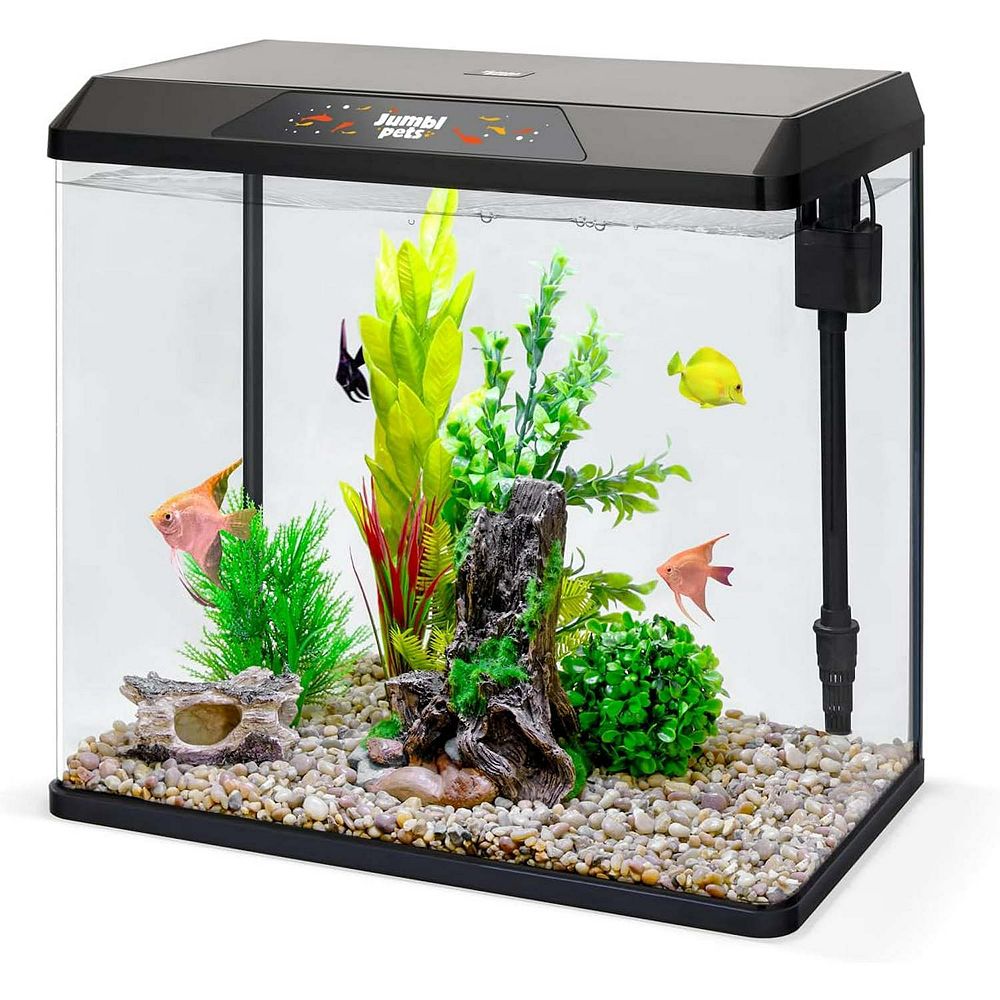 Jumblpets Starter Fish Aquarium Kit, Beginner Glass Fish Tank Kit W
