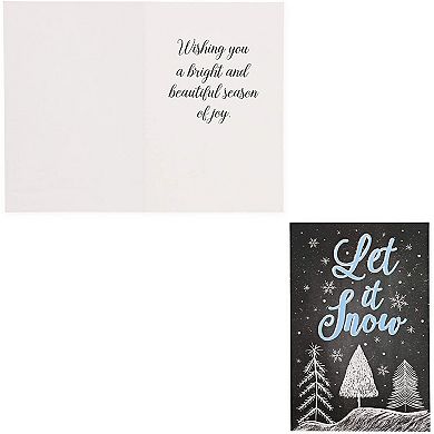 48 Pk Christmas Greeting Cards With Envelopes, Holiday Chalkboard Designs, 4x6