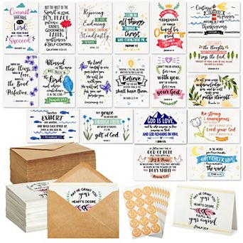 120 Pack Christian Greeting Cards Bulk With Envelopes For Birthday Wedding, 4x6"