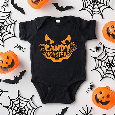 Candy Monster Raised Print Baby Bodysuit