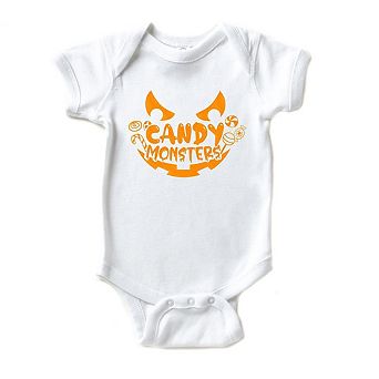 Candy Monster Raised Print Baby Bodysuit