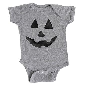 Watercolor Jack-o-lantern Face Baby Bodysuit