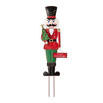 Glitzhome 36inch Metal Yard Sign, Christmas Wall Standing Decoration