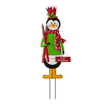 Glitzhome 36inch Metal Yard Sign, Christmas Wall Standing Decoration