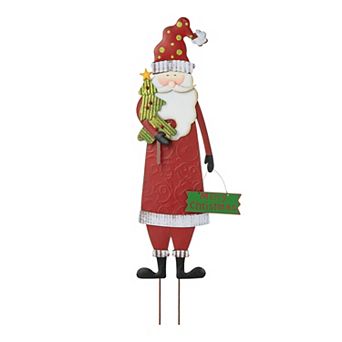 Glitzhome 36inch Metal Yard Sign, Christmas Wall Standing Decoration