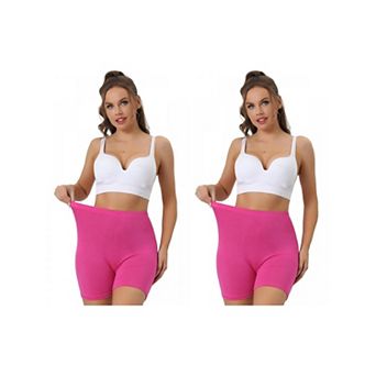 2 Packs Women's Mid-thigh Boxer Underwear Full Coverage Soft Stretch Boyshorts Panties