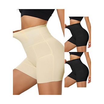 3 Packs Women's High Waisted Shapewear Boyshort Tummy Control Panties