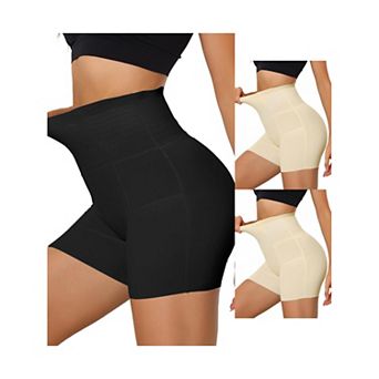 3 Packs Women's High Waisted Shapewear Boyshort Tummy Control Panties