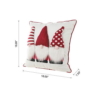Glitzhome 18''L Christmas Throw Pillows, Knitted Gnome Pillow 3D Heavy Cotton Pillows